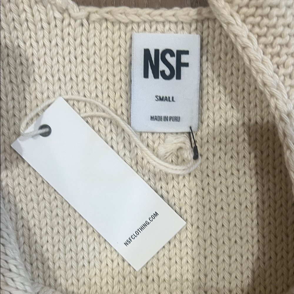 NSF “Luna tank” Women's Cream Knit Tank Top NWT small - Picture 3 of 5